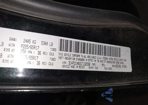 2016 Dodge Journey Se from USA, damaged, VIN 3C4PDCAB2GT132596